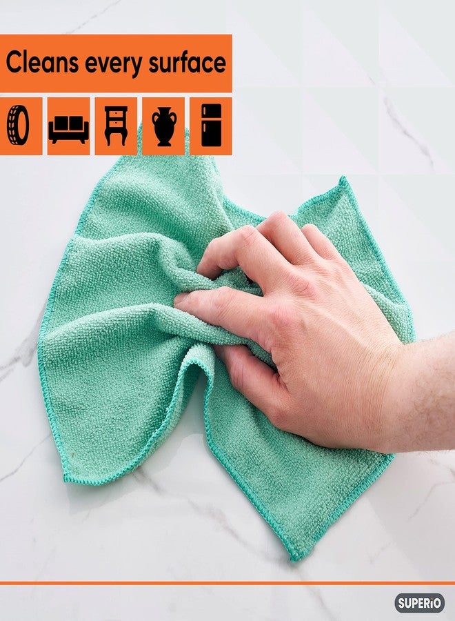 Superio Microfiber Cleaning Cloth for Cars, Kitchen Cleaning Rags for Housekeeping, 16" Absorbent Micro Fiber Towels for House, Bathroom All-Purpose Streak-Free lint-Free Wash Cloths (4 Yellow/Green) - Image 5