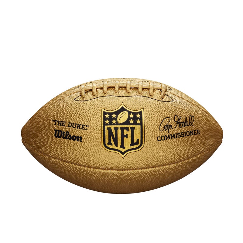 Wilson The Duke NFL Metallic Edition Football - Official Size, Gold - Image 1