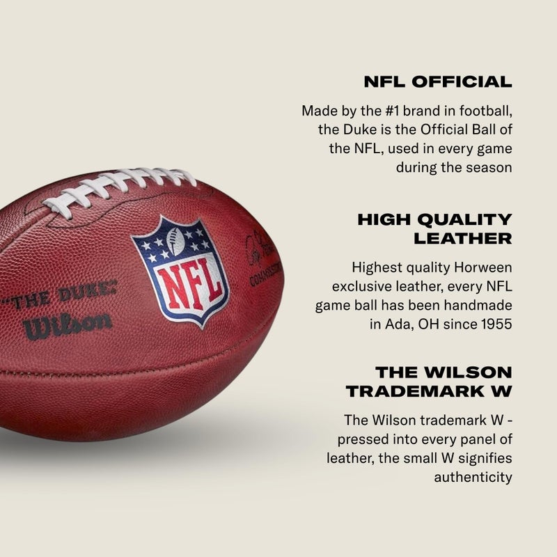 Wilson The Duke NFL Metallic Edition Football - Official Size, Gold - Image 3