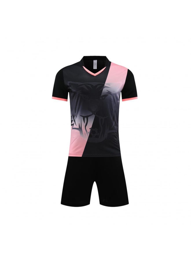 Primary School Football Team Uniforms Printed Jerseys Girls' Short-Sleeved Training Uniforms Black