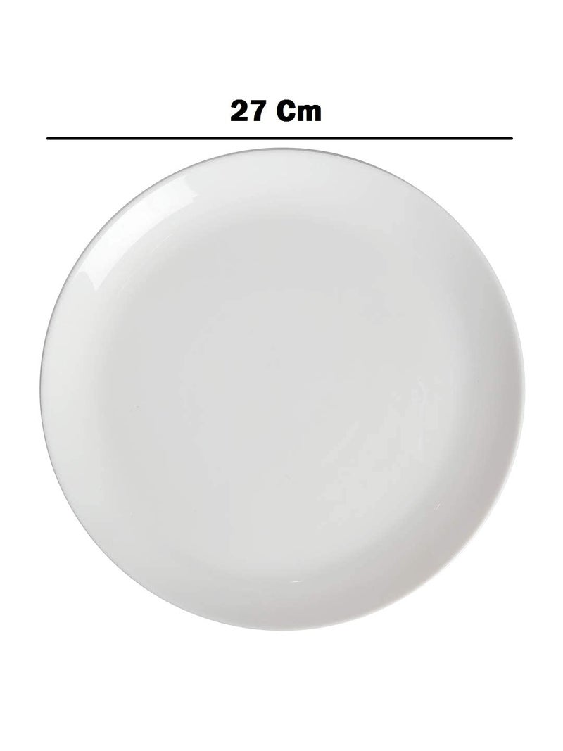 Crocera Moon Large Dinner Plate Set of 6 pcs PlainSnow White11 inchOpalglass - Image 2