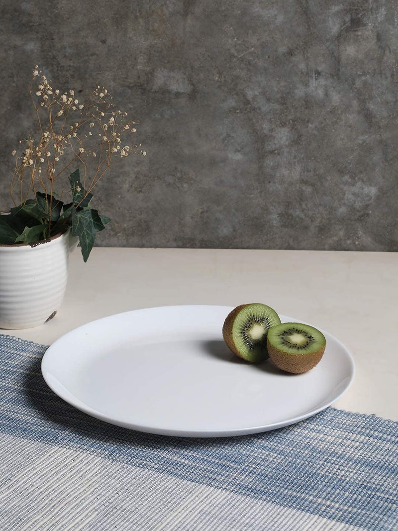 Crocera Moon Large Dinner Plate Set of 6 pcs PlainSnow White11 inchOpalglass - Image 5