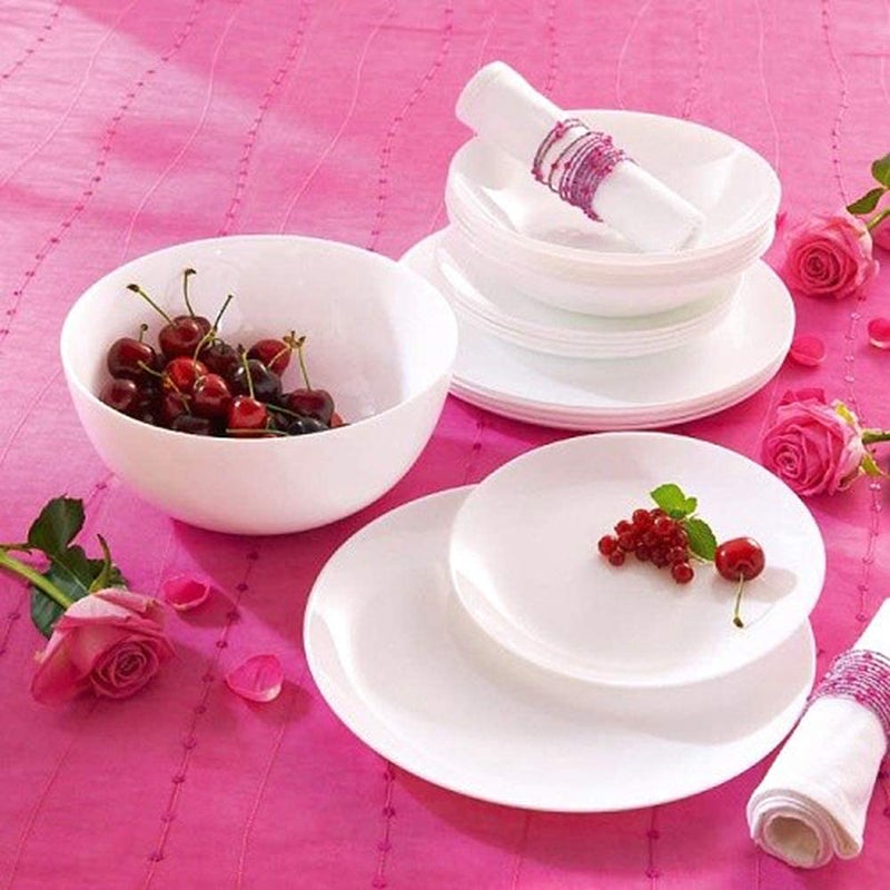 Crocera Moon Large Dinner Plate Set of 6 pcs PlainSnow White11 inchOpalglass - Image 3