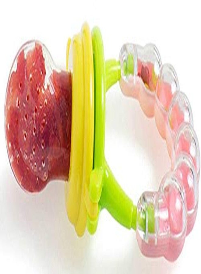 First Trend BPA-Free Silicone Nipple Food Nibbler for Fruits (Rattle Nibbler Pink) - Image 3