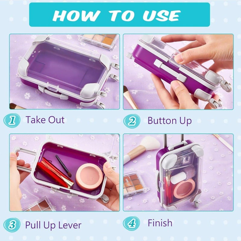 Homely Haven Homely Haven Transparent Mini Eyelash Luggage Case Plastic Suitcase Packaging Creative Cute False Eyelash Storage Box Holder Organizer for Women Girls For Travel Multicolor Pack Of 1  - Image 5