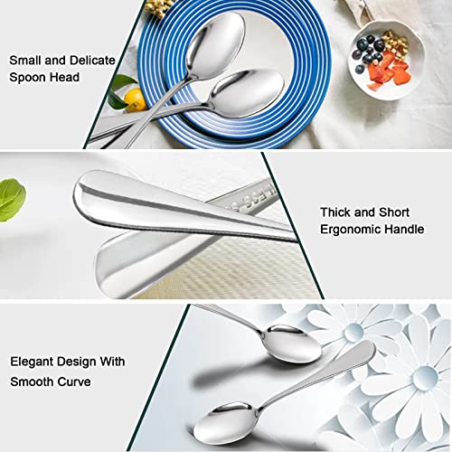 SONGZIMING Demitasse Espresso Spoons, Mini Coffee Spoon, 18/10 Stainless Steel Small Spoons for Dessert, Tea,Set of 6 - Image 4