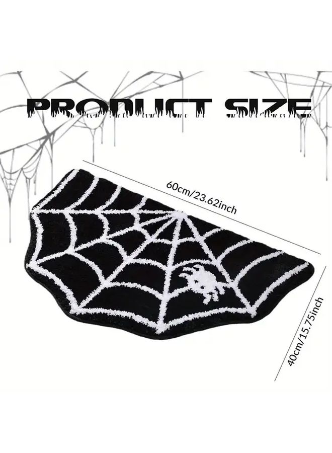 Black Spider Halloween Bath Mat Non Slip Machine Washable Bathroom Decor - Image 2