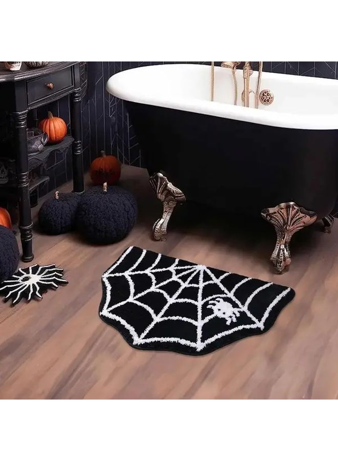 Black Spider Halloween Bath Mat Non Slip Machine Washable Bathroom Decor - Image 3