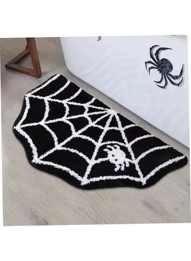 Black Spider Halloween Bath Mat Non Slip Machine Washable Bathroom Decor - Image 5