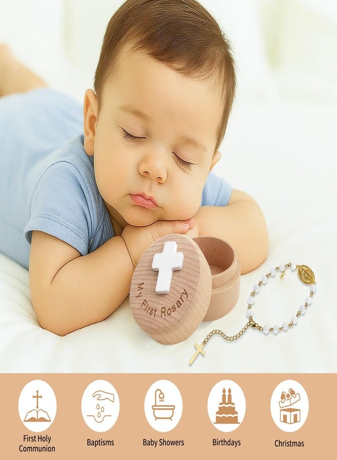 TBTFW My First Rosary, Baptism Rosary, Catholic First Communion Rosary, Used for The Baptism Ceremony of Newborns(White) - Image 4