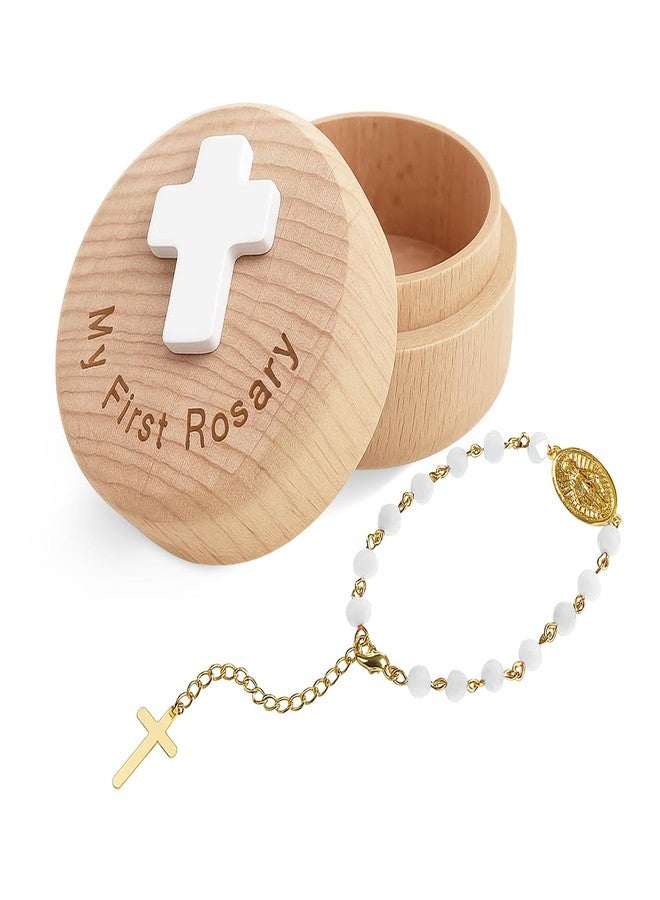 TBTFW My First Rosary, Baptism Rosary, Catholic First Communion Rosary, Used for The Baptism Ceremony of Newborns(White) - Image 1