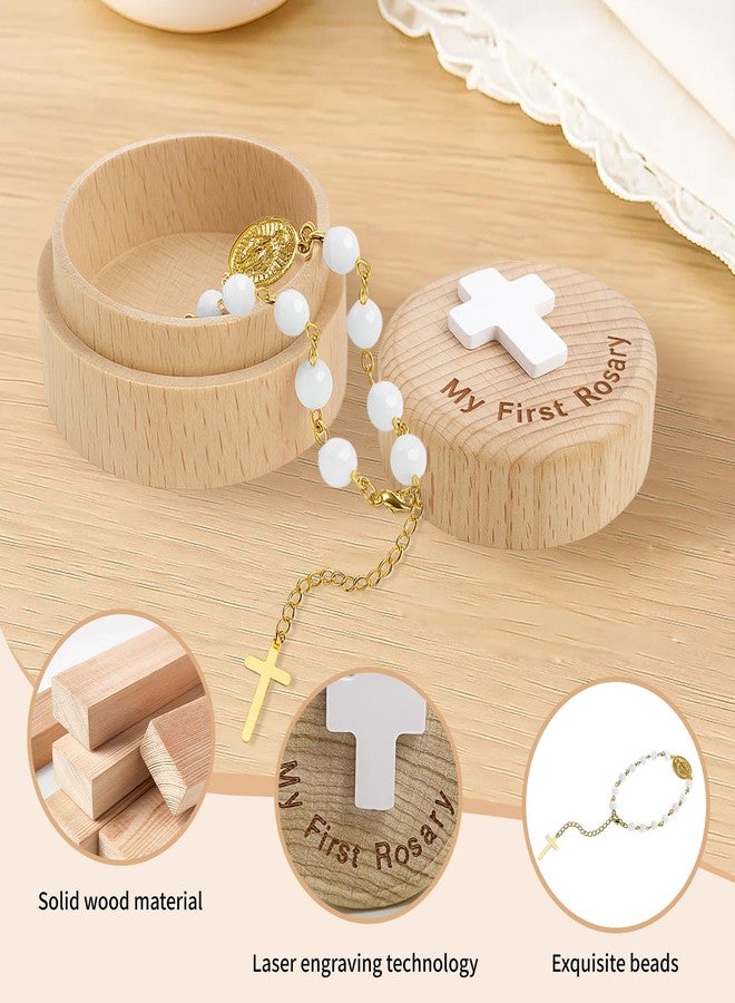 TBTFW My First Rosary, Baptism Rosary, Catholic First Communion Rosary, Used for The Baptism Ceremony of Newborns(White) - Image 3
