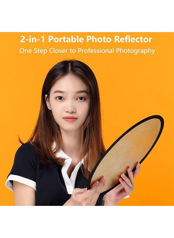Generic 30 CM Photography Reflector, Silver Gold 2 In 1 Light Reflector, Portable Mini Round Collapsible Light Reflector for Studio Outdoor Photography (Silver/White)  - Image 3