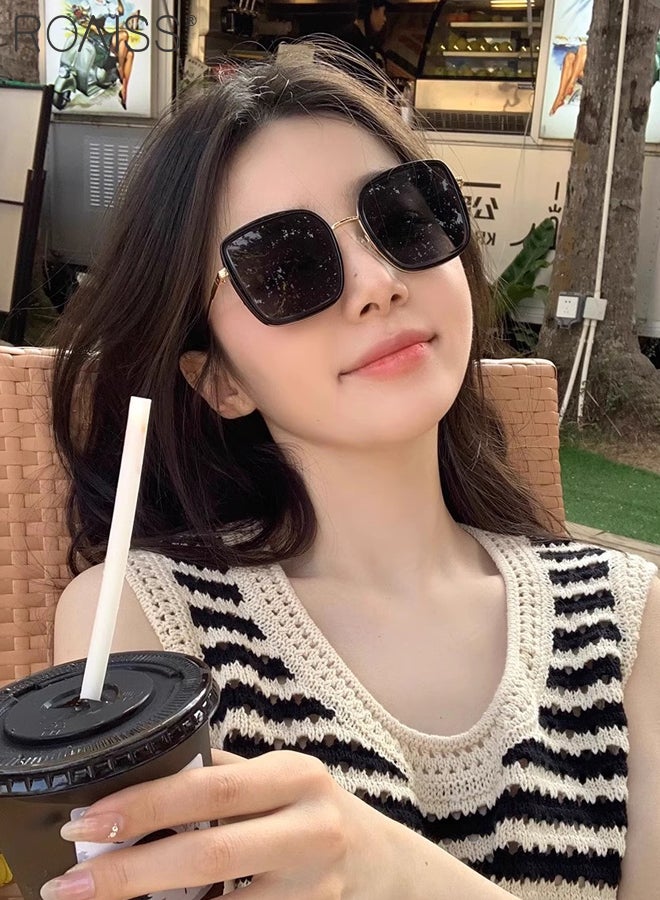 roaiss 2 Pcs Vintage Square Sunglasses for Women, UV400 Protection Sun Glasses, Fashion Decorative Eyewear for Outdoor Party Street Photography, 54mm - Image 2