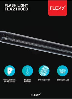 Flexy **FLEXY Rechargeable LED Flashlight - 140 Lumens, 1500m Range, 3200mAh Battery, Water-Repellent, Q5 LED (100,000-Hour Life), Unbreakable Lens, Lifetime Warranty, Aircraft-Grade Aluminum**  - Image 4