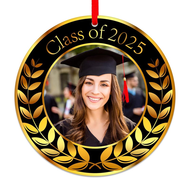 FaCraft Personalized Graduation Ornament Class of 20253 Acrylic College High School Graduation Picture Frame Ornaments 2025 Christmas Ornaments Gifts for Him Her Women Men University Graduates