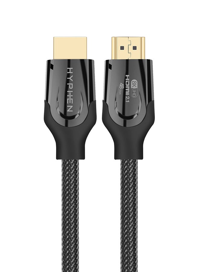 هايفن كابل HDMI 2.1 فائق السرعة بطول 2 م أسود - Image 1