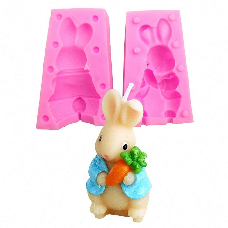 3D Rabbit  Bunny Silicone Candle  Chocolate Mold  Easter Craft Soap  Cake Decorating Tools