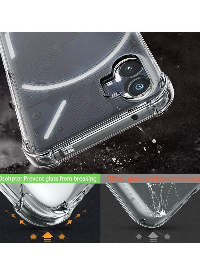Raxoom Nothing Phone 1 Case Clear Transparent with 2pcs Screen Protector Reinforced Corners TPU Shock-Absorption Flexible Cell Phone Cover for Nothing Phone 1(Clear) - Image 2