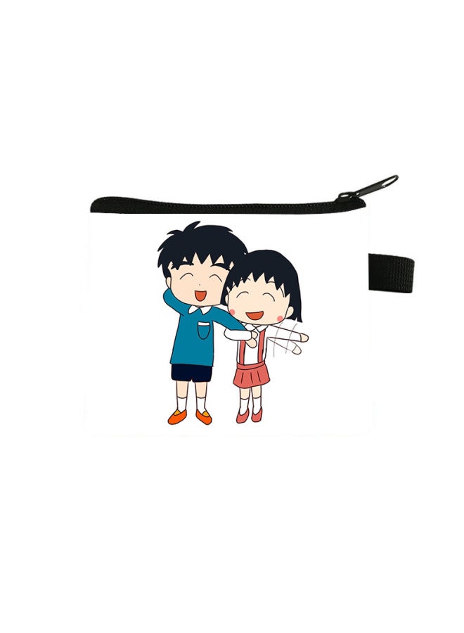 Chibi Maruko-chan Coin Purse Kidsren's Large-capacity Key Card Holder Polyester Cartoon Portable Small Wallet Bag