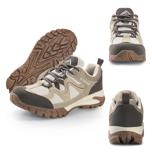 CC-Los Women's Lightweight Waterproof Hiking Shoes for Walking, Outdoor & Climbing Beige Size 7.5 - Image 5