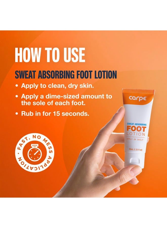 Carpe Sweat Absorbing Foot Lotion, A Dermatologist-Recommended Solution to Stop Sweaty, Smelly feet, Helps Prevent blisters, Great for hyperhidrosis (Pack of Two) - Image 4