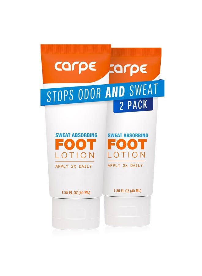 Carpe Sweat Absorbing Foot Lotion, A Dermatologist-Recommended Solution to Stop Sweaty, Smelly feet, Helps Prevent blisters, Great for hyperhidrosis (Pack of Two) - Image 1