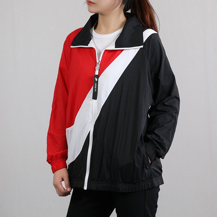 Nike (WMNS) Nike Sportswear Swoosh Woven Sports Jacket Red - Image 2