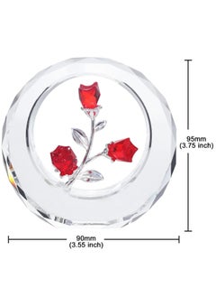 RARELY Crystal Tulips Flower Figurines with a Outer Circular Ring Glass Spring Bouquet Collectible Figurines Home Decor Ornaments  - Image 1