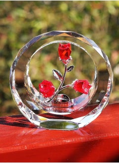 RARELY Crystal Tulips Flower Figurines with a Outer Circular Ring Glass Spring Bouquet Collectible Figurines Home Decor Ornaments  - Image 5