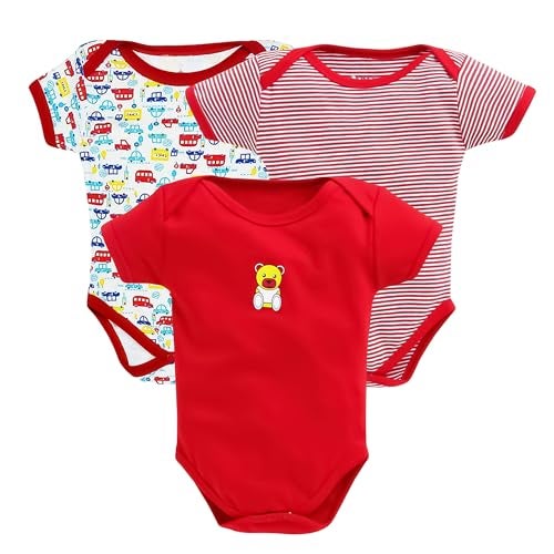 EIO Newborn Baby Cotton Romper Sleepsuit | Half Sleeve Jumpsuit Bodysuit for Boys & Girls | Soft Breathable Baby Clothes Combo Pack - Image 1