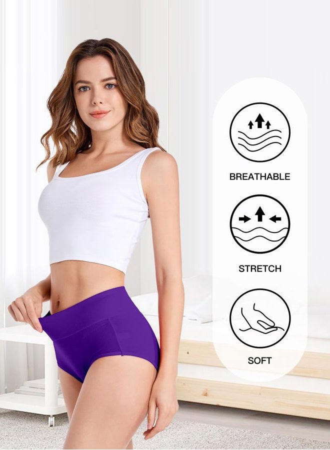 HAVVIS Women's Briefs Underwear Cotton High Waist Tummy Control Panties Rose Jacquard Ladies Panty Multipack, Briefs 01 - 8 Pack - Assorted Colors, L - Image 4