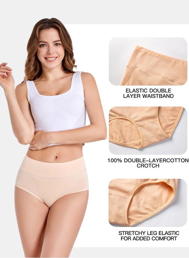 HAVVIS Women's Briefs Underwear Cotton High Waist Tummy Control Panties Rose Jacquard Ladies Panty Multipack, Briefs 01 - 8 Pack - Assorted Colors, L - Image 5