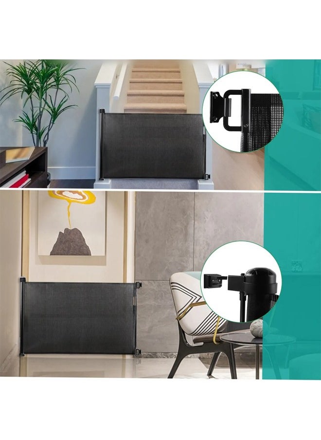 Retractable And Adjustable Mesh Safety Gate To Protect Children For The Door Or Stairs, Size  W 140 X H 92 CM