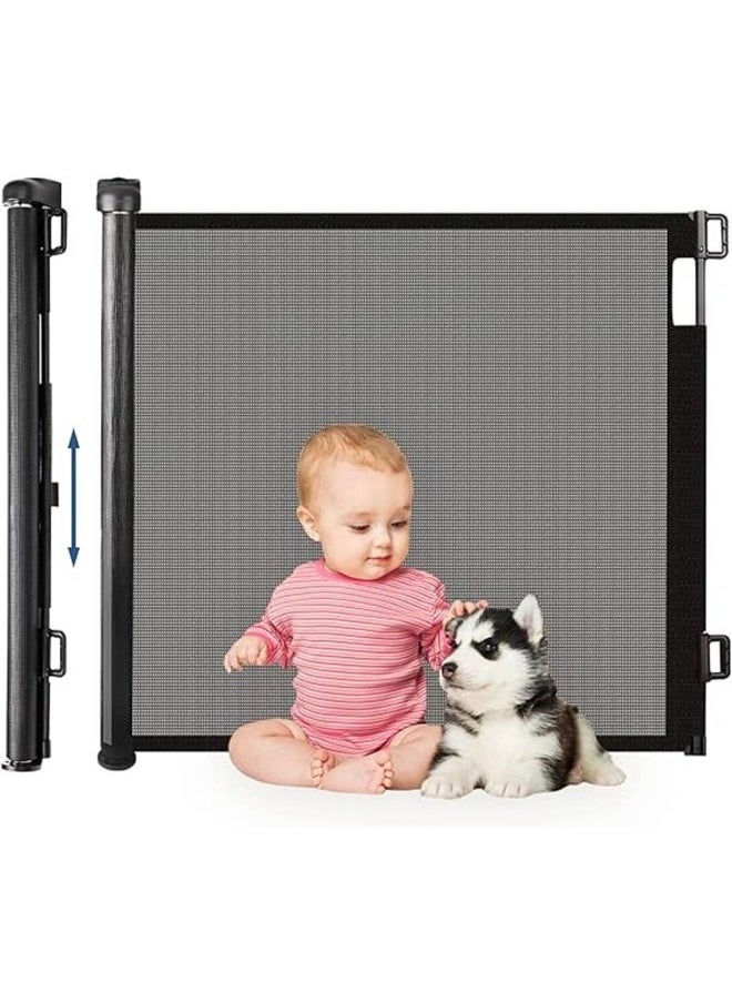 Retractable And Adjustable Mesh Safety Gate To Protect Children For The Door Or Stairs, Size  W 140 X H 92 CM