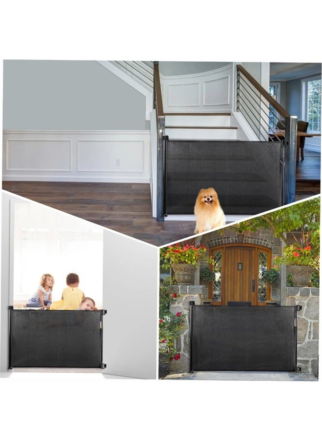 Retractable And Adjustable Mesh Safety Gate To Protect Children For The Door Or Stairs, Size  W 140 X H 92 CM