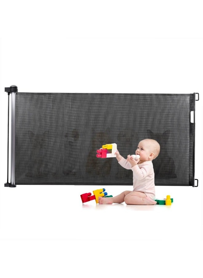 Retractable And Adjustable Mesh Safety Gate To Protect Children For The Door Or Stairs, Size  W 140 X H 92 CM