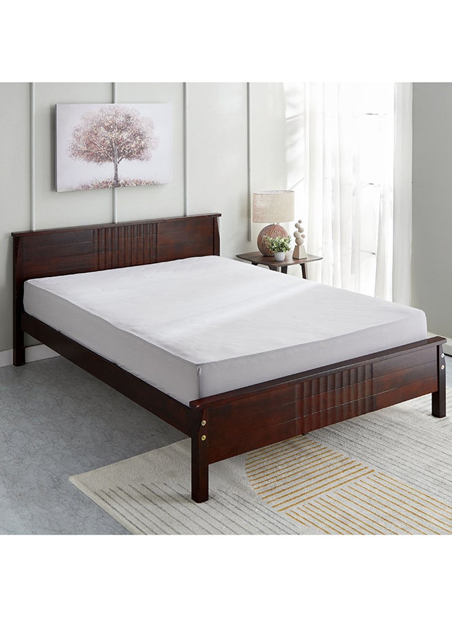 Home Box Bristol Polycotton Double Fitted Sheet 200 x 25 x 140 cm Grey - Image 1