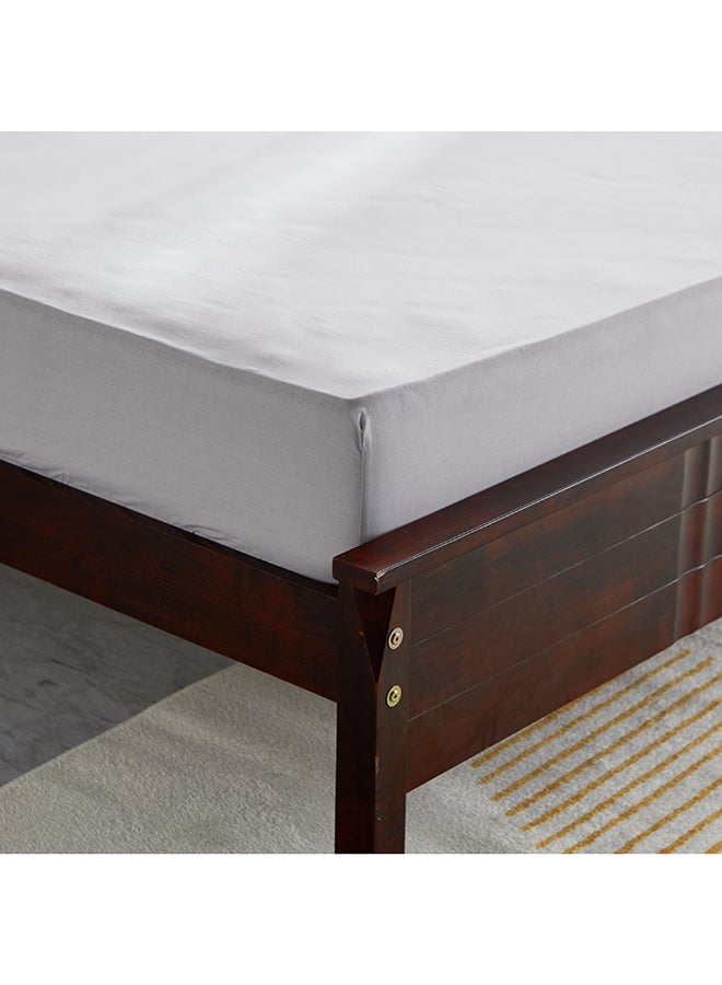 Home Box Bristol Polycotton Double Fitted Sheet 200 x 25 x 140 cm Grey - Image 4