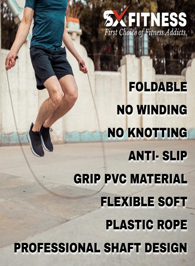 إس إكس حبل قفز SX Fitness بمقبض خشبي مريح لتخفيف الوزن/الإحماء/الرياضة/اللياقة البدنية - Image 5