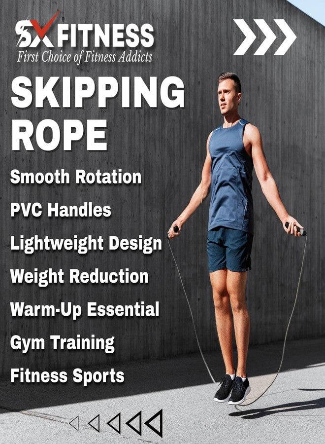 إس إكس حبل قفز SX Fitness بمقبض خشبي مريح لتخفيف الوزن/الإحماء/الرياضة/اللياقة البدنية - Image 2