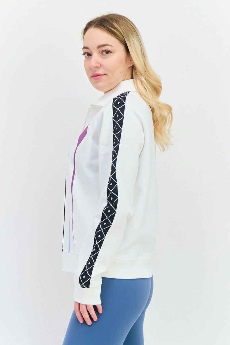 Lyle & Scott جاكيت جولف للنساء بأكمام طويلة مناسب، مجموعة بيضاء - Image 4