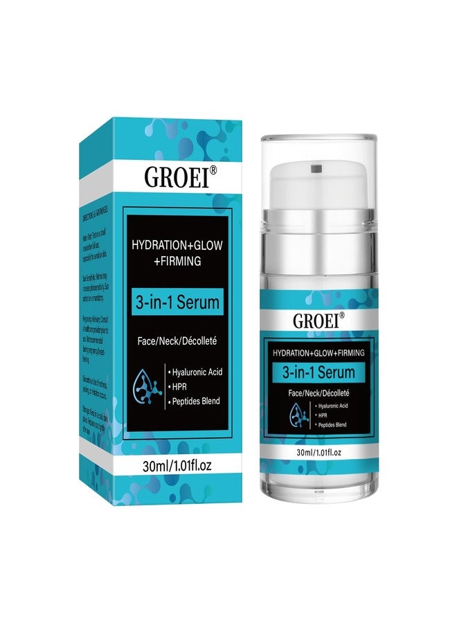 GROEI GROET Hydrating Serum for Face, Neck and Upper Chest - with Peptides, HPR and Hyaluronic Acid, Hydrating and Firming, Anti-Aging Face Serum to Boost Elasticity and Radiance, 1.01 fl oz - Image 1