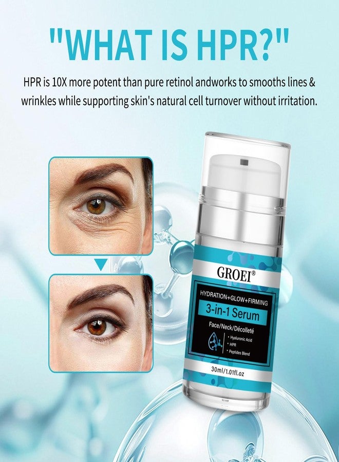 GROEI GROET Hydrating Serum for Face, Neck and Upper Chest - with Peptides, HPR and Hyaluronic Acid, Hydrating and Firming, Anti-Aging Face Serum to Boost Elasticity and Radiance, 1.01 fl oz - Image 3