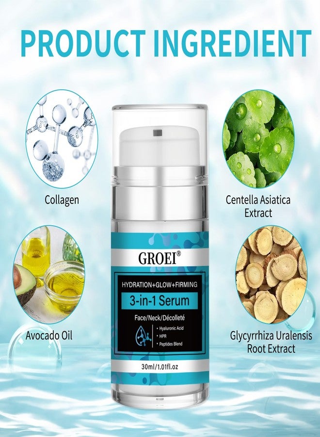 GROEI GROET Hydrating Serum for Face, Neck and Upper Chest - with Peptides, HPR and Hyaluronic Acid, Hydrating and Firming, Anti-Aging Face Serum to Boost Elasticity and Radiance, 1.01 fl oz - Image 5