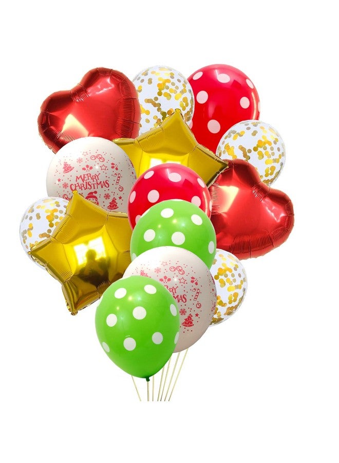 TOYXE Merry Christmas Balloons Bouquet Pack of 15 Pcs - Image 1
