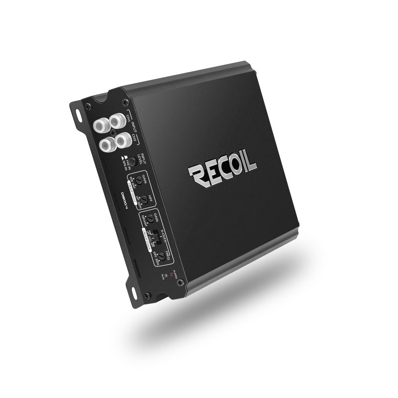 Recoil DI8004 FullRange ClassD 4Channel Car Audio Amplifier 1500 Watts 24 Ohm Stable Mosfet Power Supply Bridgeable