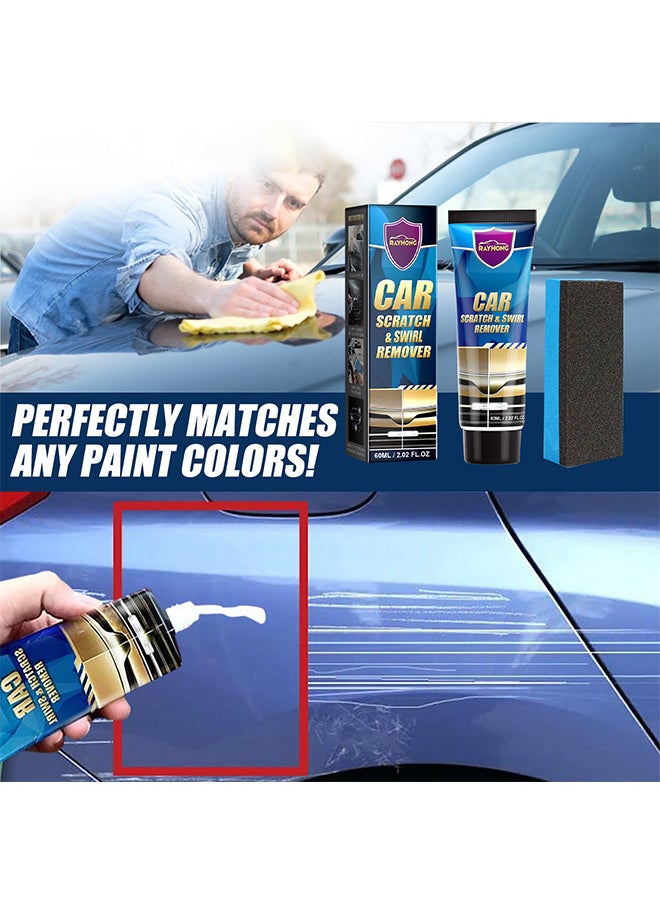 RAYHONG - Car Scratch And Swirl Remover With Sponge, Car Scratch Repair Polish Remover For Deep Scratches, 60ML - Image 1