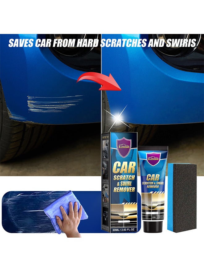 RAYHONG - Car Scratch And Swirl Remover With Sponge, Car Scratch Repair Polish Remover For Deep Scratches, 60ML - Image 1