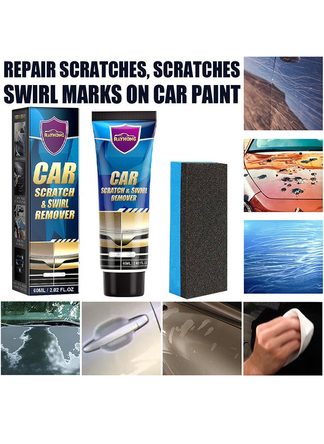 RAYHONG - Car Scratch And Swirl Remover With Sponge, Car Scratch Repair Polish Remover For Deep Scratches, 60ML - Image 1